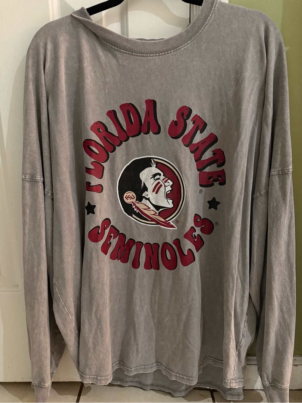 Florida State Long-Sleeve Logo Tee — Gray